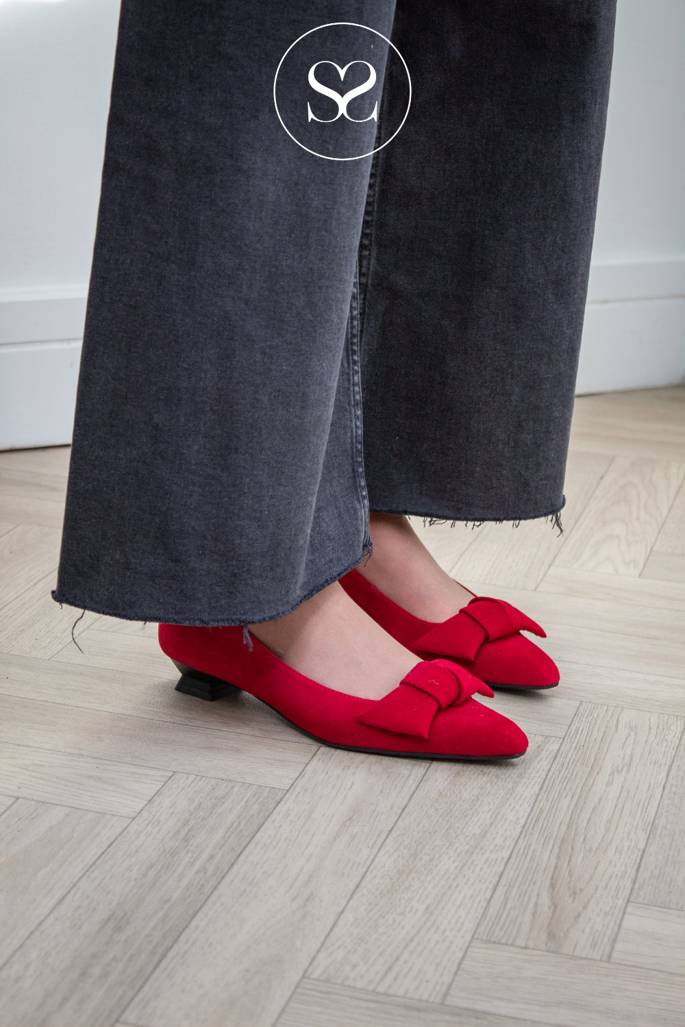 LODI RED SUEDE POINTED PUMPS SHOES - BED5527