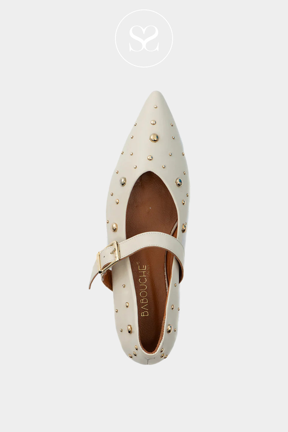 Babouche Off White Mary-Jane Flats - G-Celina-1