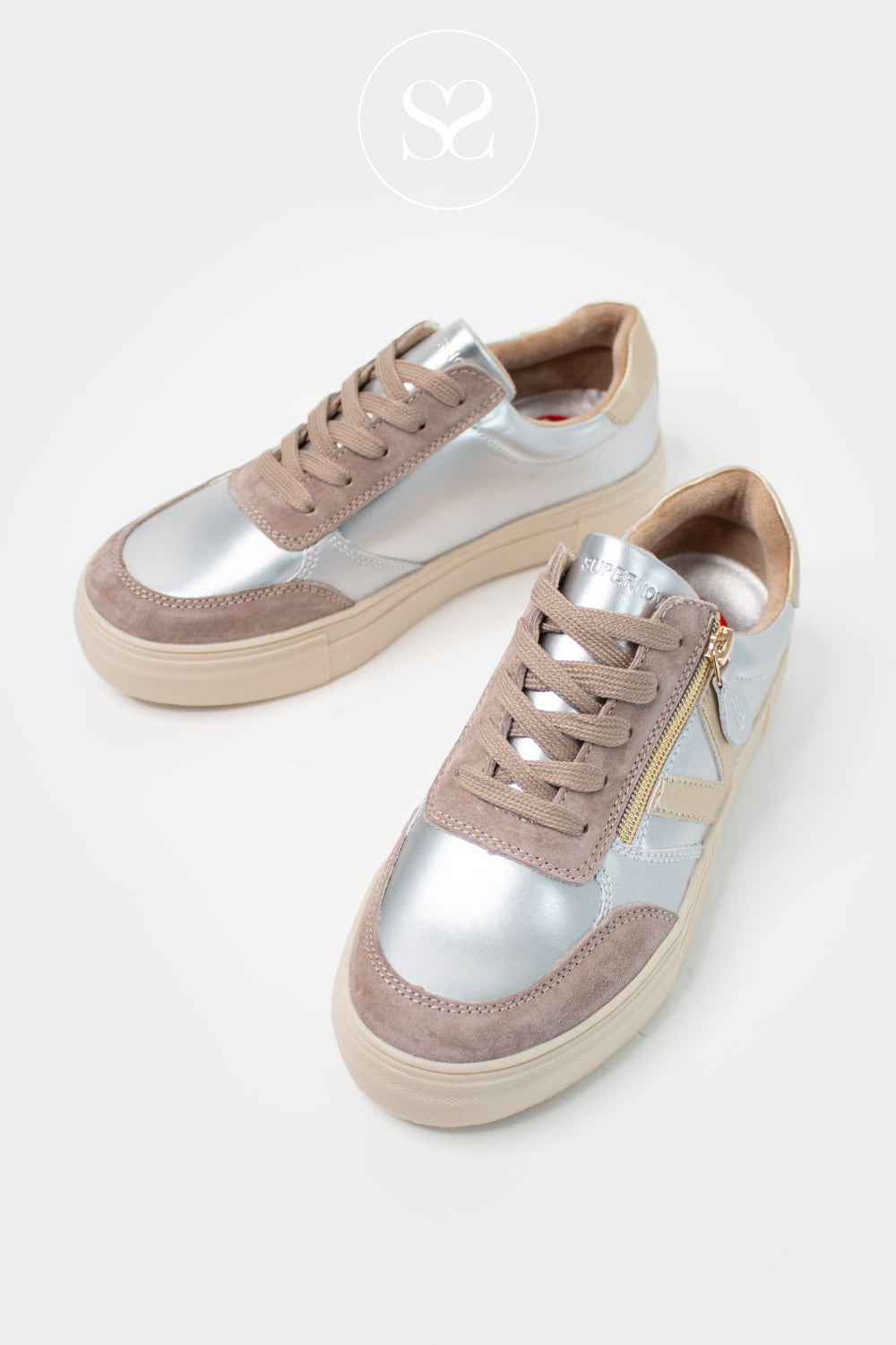DRILLEYS METALLIC ZIP-UP PLATFORM TRAINERS - EIGHTY ONE