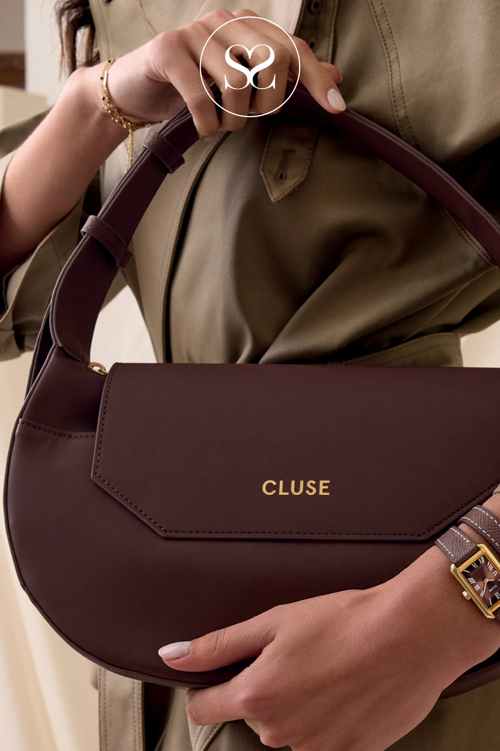 CLUSE DARK BROWN CROSSBODY BAG - CX04904