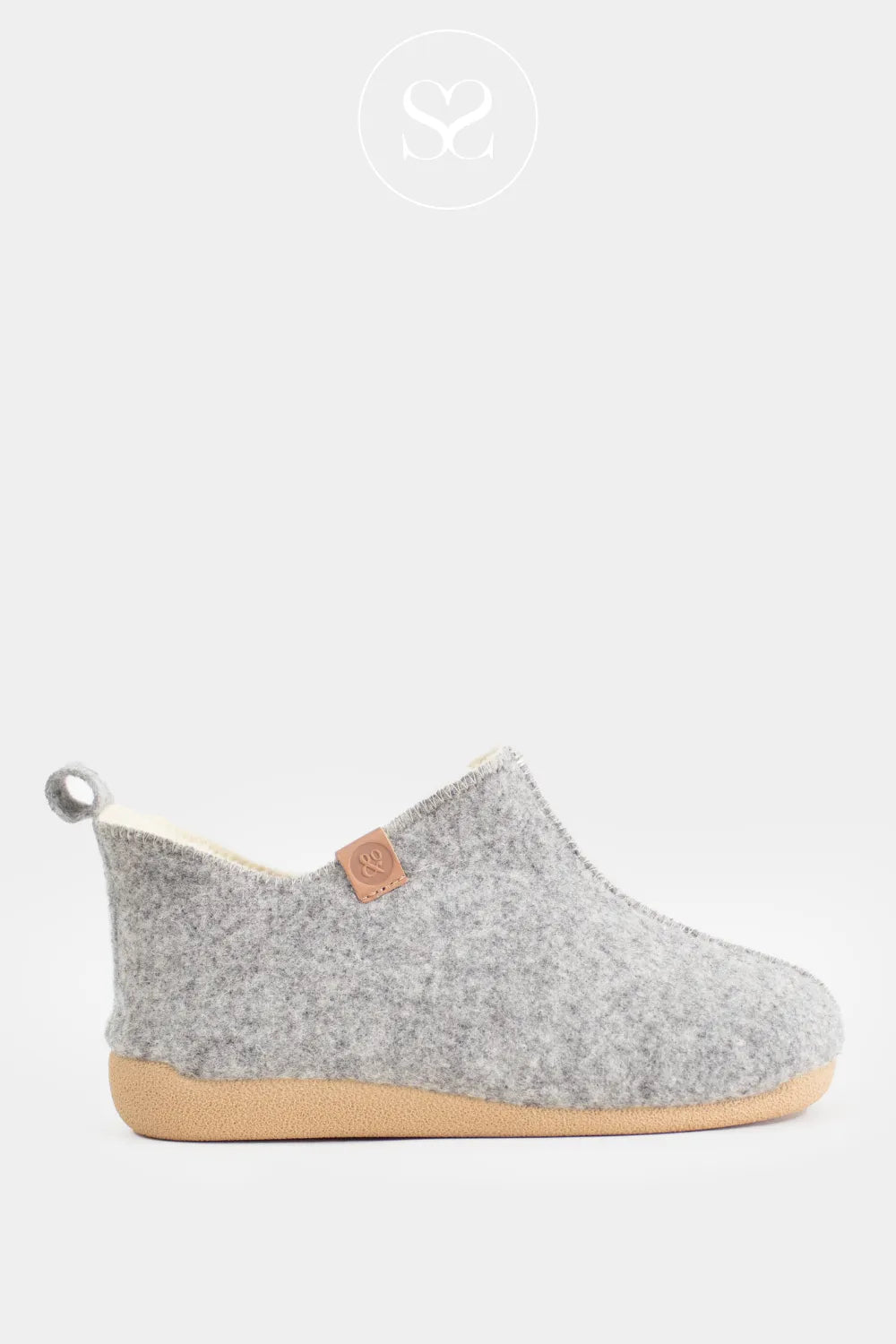 ANOTHER STEP GREY FAUX FUR BOOTIE STYLE SLIPPERS 55066014
