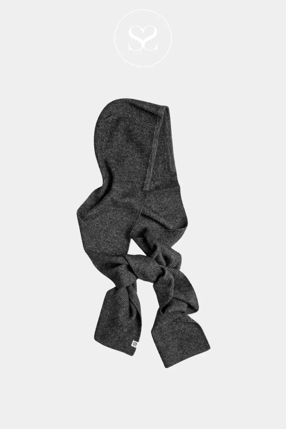 MOSS COPENHAGEN GREY HOOD SCARF - HOPE FOR WOMEN EVERYDAY SOFT KNITTED SCARF WITH HOOD 