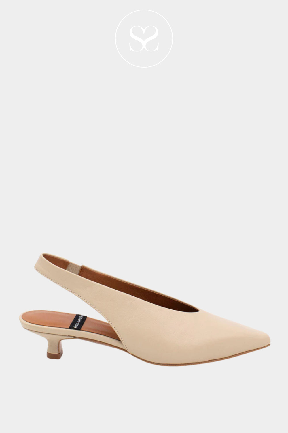 Angel Alarcon Taupe Sling-back Kitten Heels Sonia - Ireland