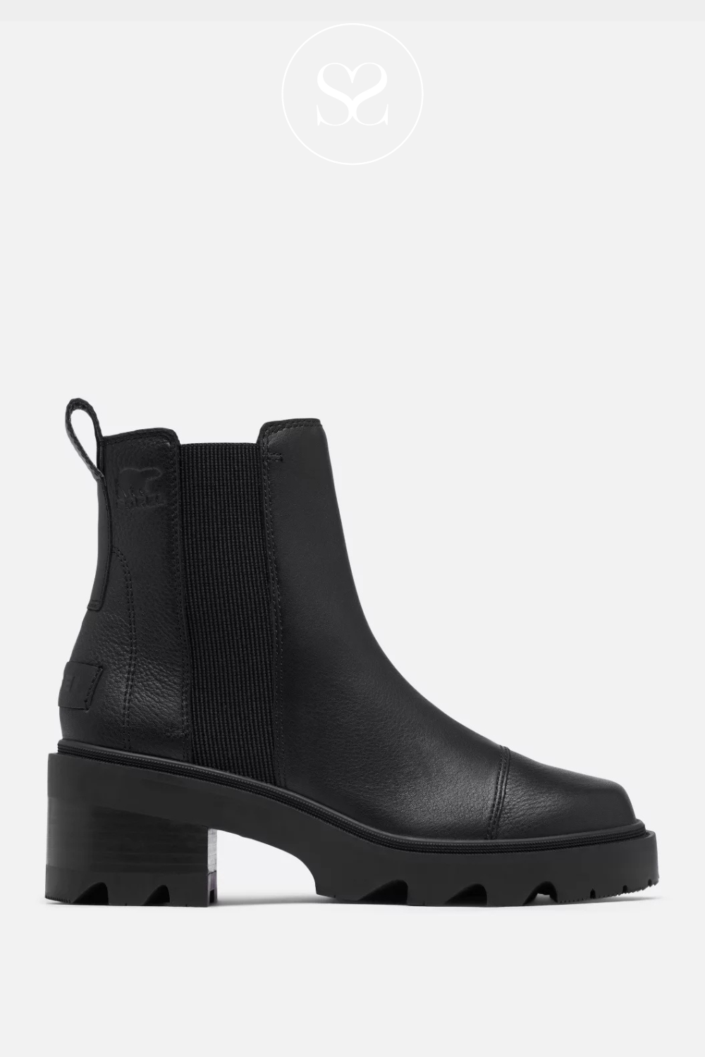 Sorel Black Waterproof Heeled Chelsea Boots - Joan Now
