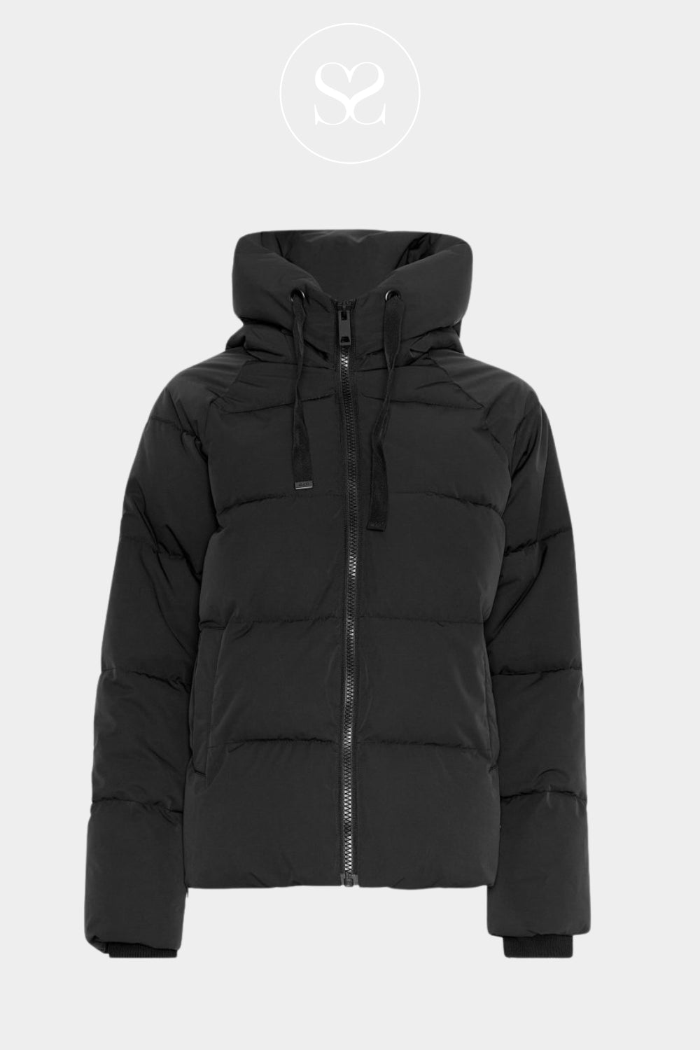 Moss Copenhagen Black Short Puffer Jacket - Pavinaria for Women in Ireland
