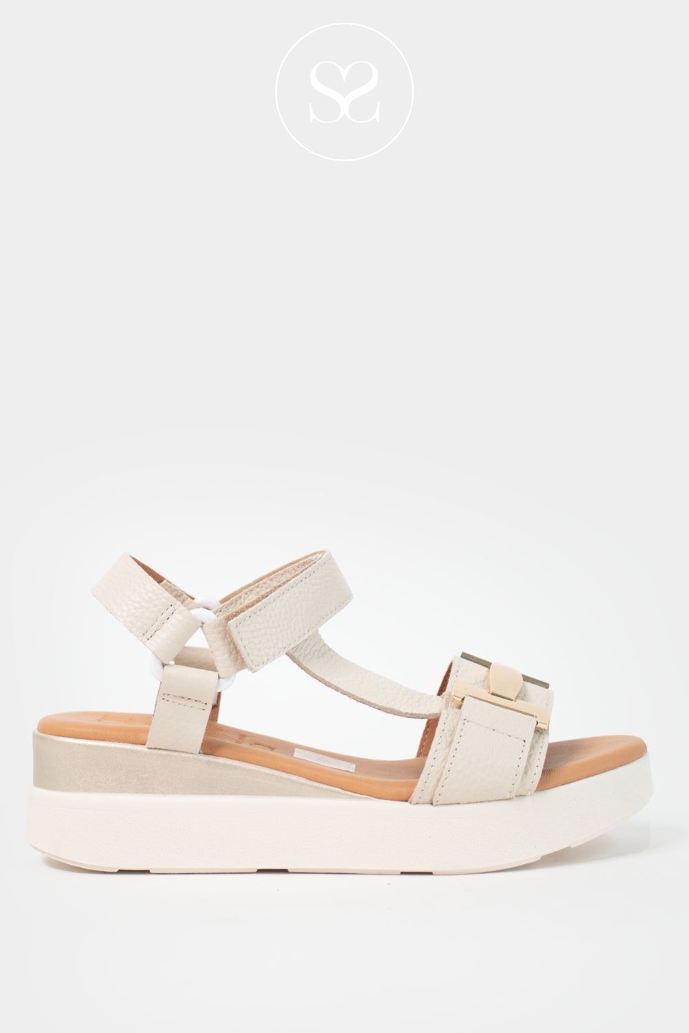 Oh My Sandals Off-White Wedge Walking Sandals 5961 - Ireland