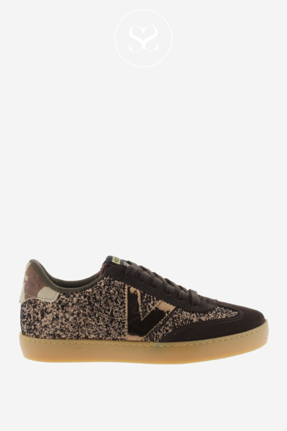 Victoria Brown Glitter Trainers for Women in Ireland - 1126223