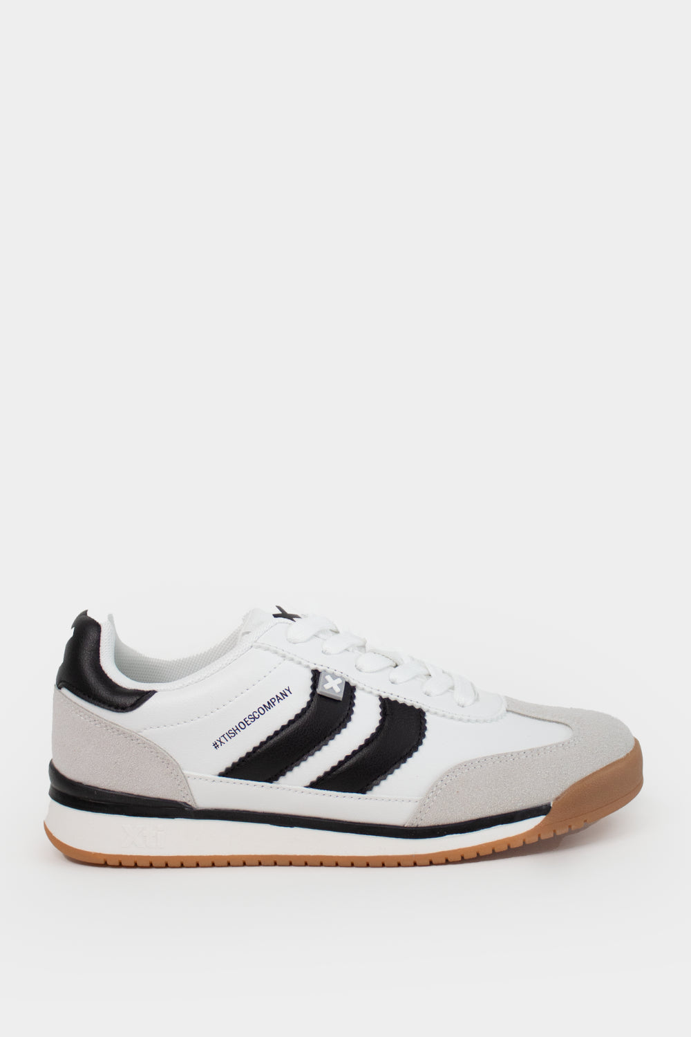 XTI WHITE/BLACK SPORTY RETRO TRAINER - 144587