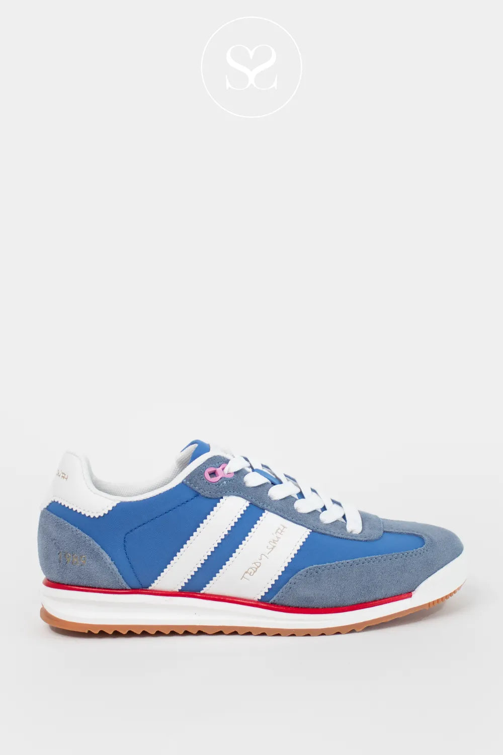 TEDDY SMITH 120320 BLUE/WHITE SPORTY RETRO TRAINERS