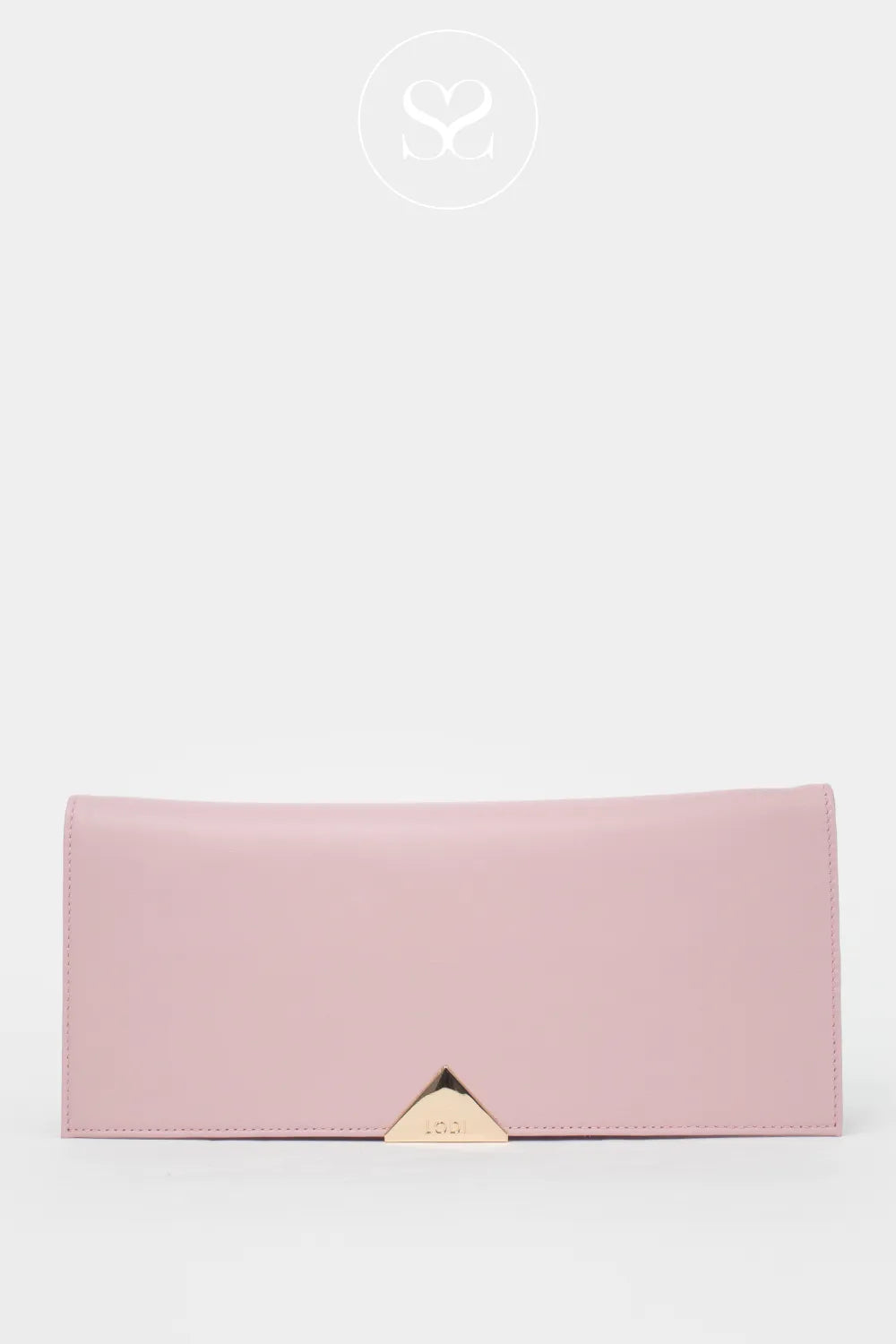Lodi Blush Leather Envelope Clutch Bag L1900