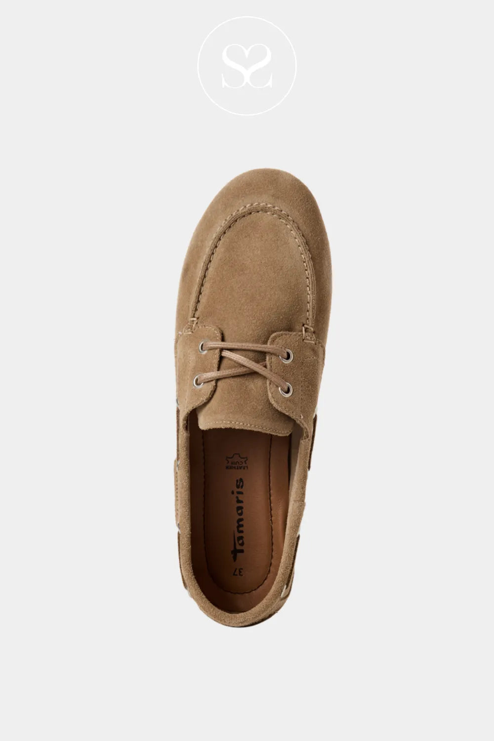 Tamaris Taupe/Camel Suede Moccasin Shoes 1-23602-44 Lightweight and flexible design for all-day comfort