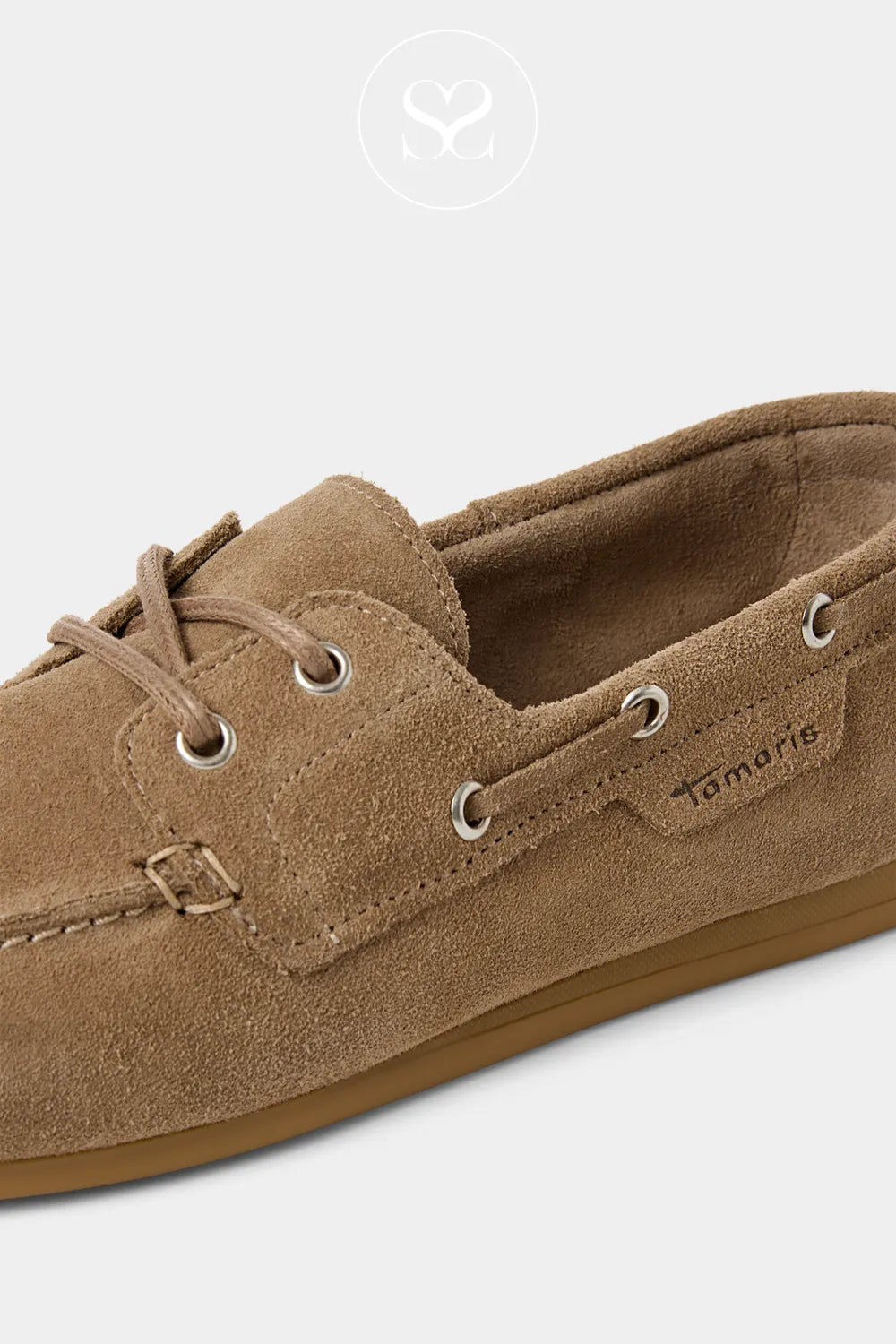 Tamaris Taupe/Camel Suede Moccasin Shoes 1-23602-44 Tamaris comfort footbed cushions your stride with every step, and the flexible sole & moves naturally with your foot. 