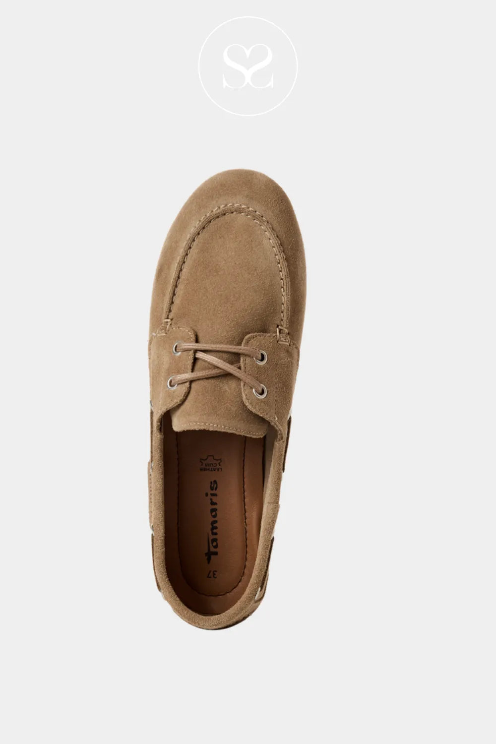 Tamaris Taupe/Camel Suede Moccasin Shoes 1-23602-44