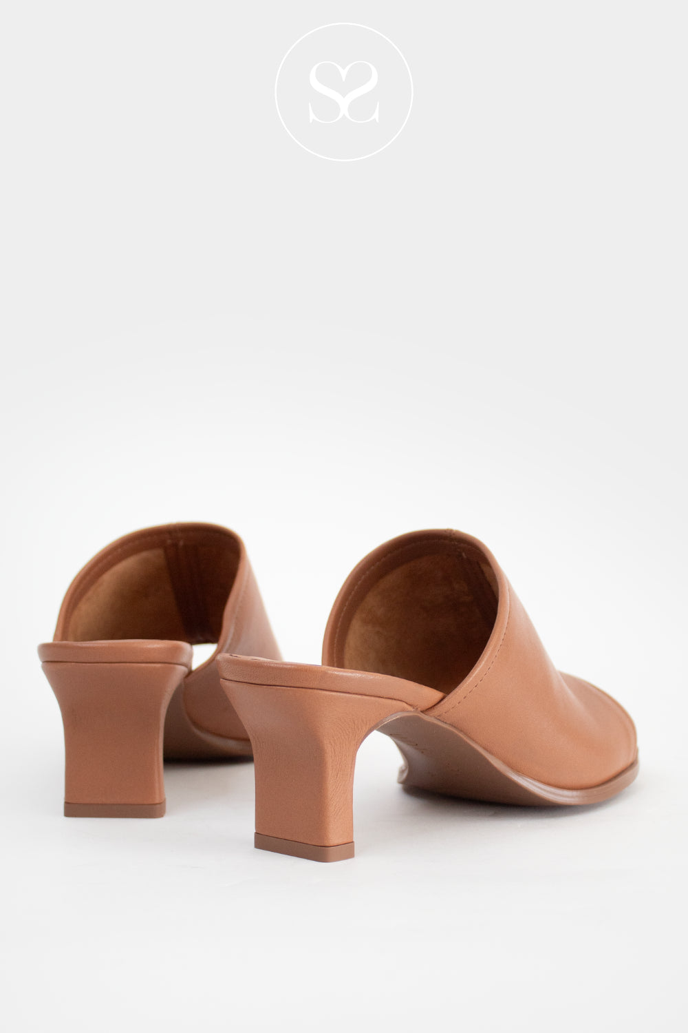 Unisa Tan Leather Mule Heel - Lefir