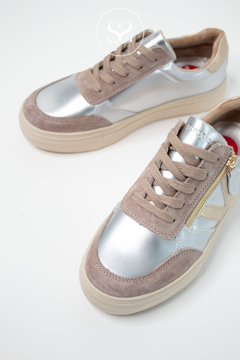 DRILLEYS METALLIC ZIP-UP PLATFORM TRAINERS - EIGHTY ONE