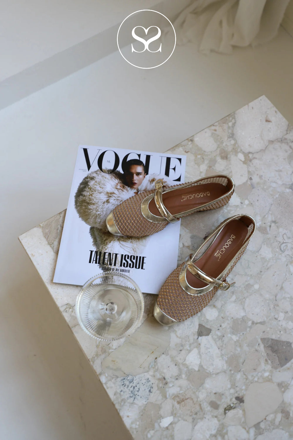 Babouche Gold Ballerina Flats - DEES