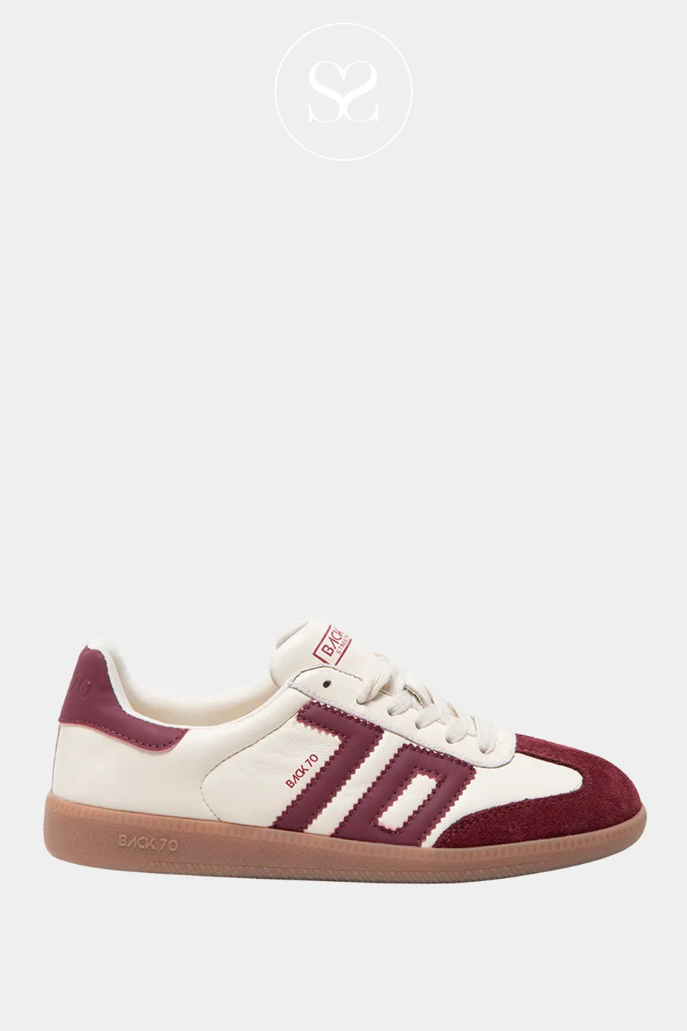 BACK 70 CREAM AND WINE LOW PROFILE TRAINER FOR WOMEN- CLOUD