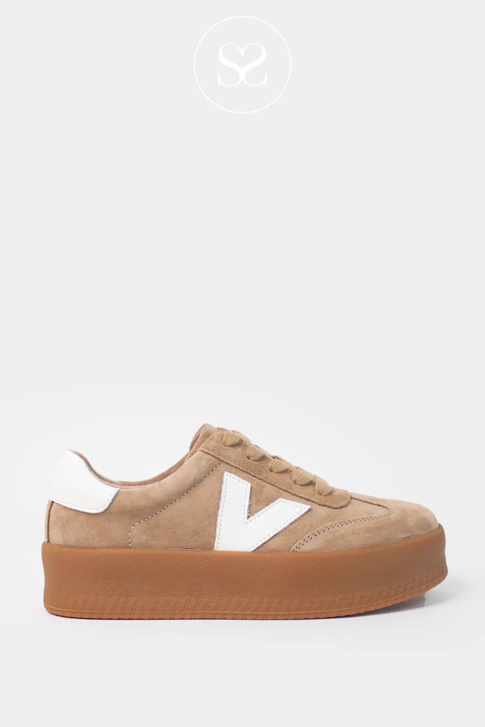 DRILLEYS CAMEL  (DESERT SAND) CHUNKY FLATFORM TRAINERS - EIGHTY FOUR