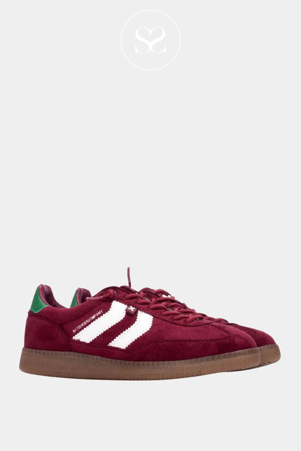 XTI BURGUNDY, WHITE AND GREEN PULL ON TRAINERS 144170 ireland