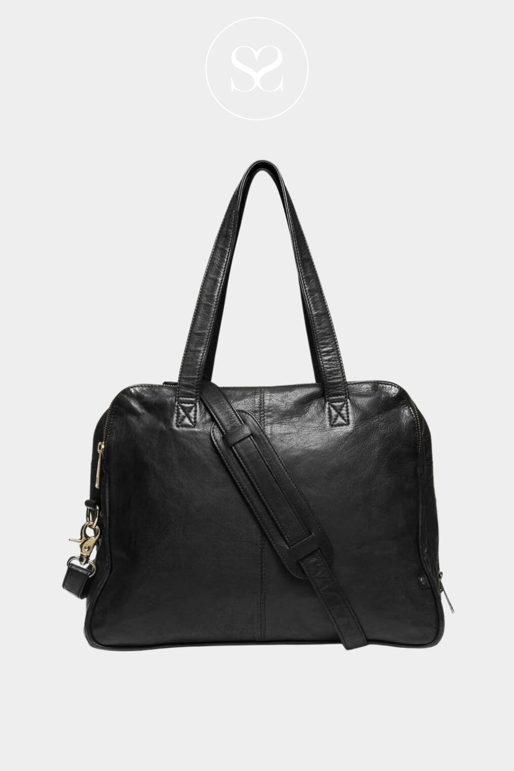 Depeche Black Leather work Tote / Laptop Bag - 12012 - Ireland