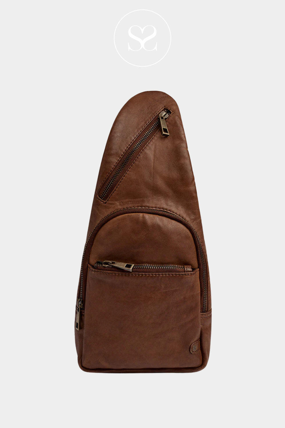 Depeche Brown Leather Crossbody Bumbag - 11304