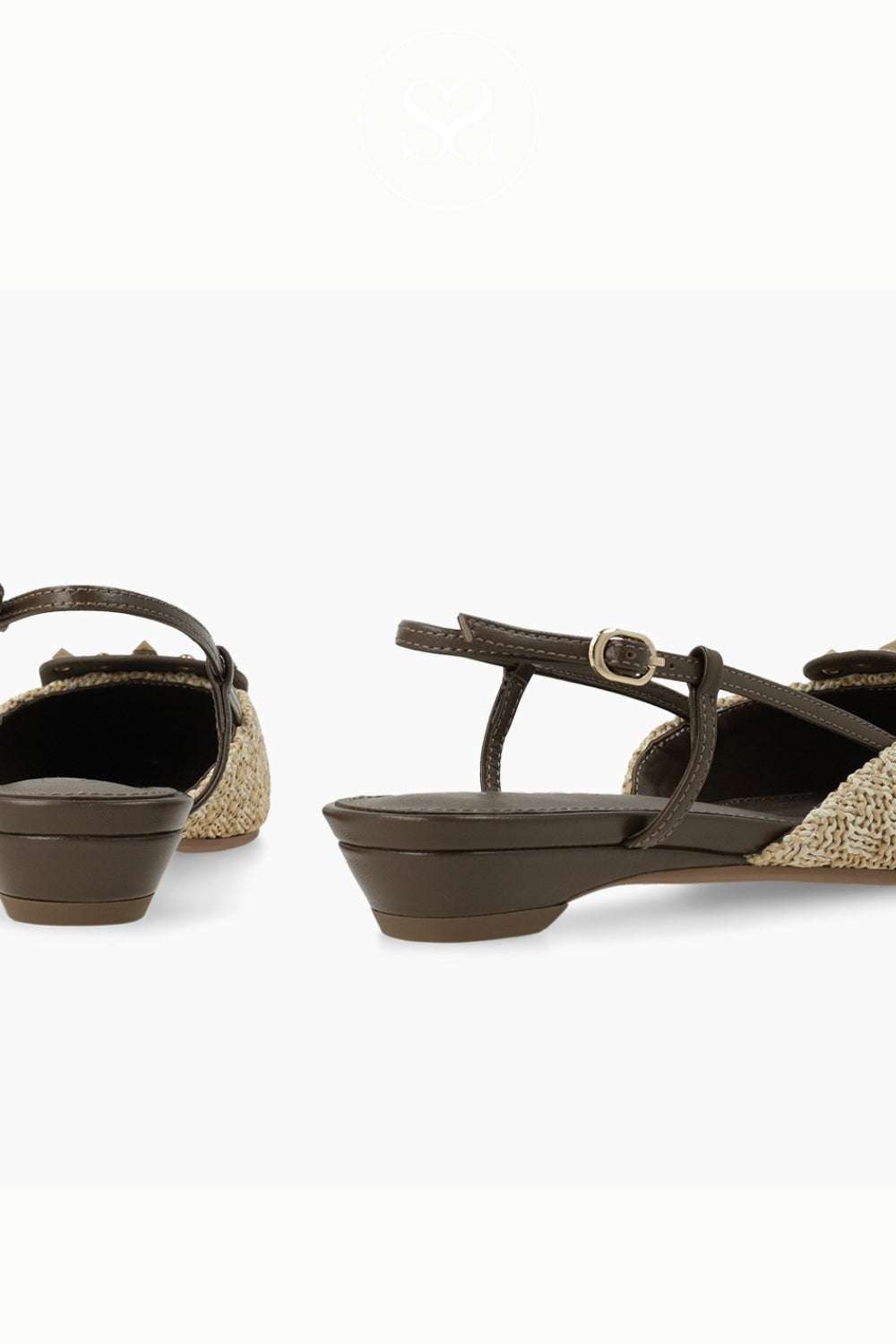 Lodi Brown Aztec Woven slingback Flats - A-Como