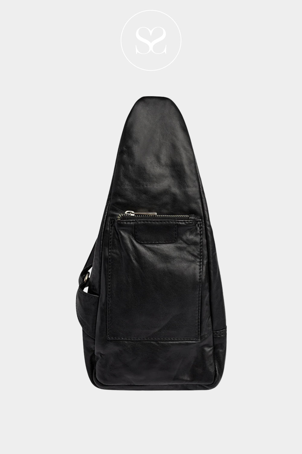 Depeche Black Leather Crossbody Bumbag - 11304