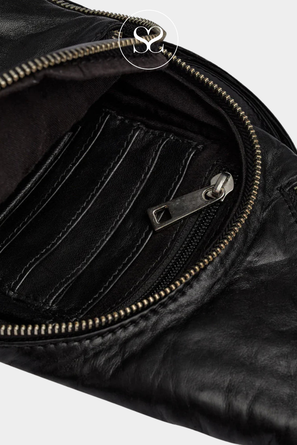 Depeche Black Leather Crossbody Bumbag - 11304 Ireland