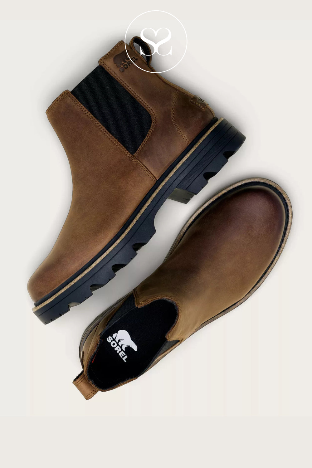 Women's Sorel Brown Waterproof Chunky Chelsea Boots - Revel Rd