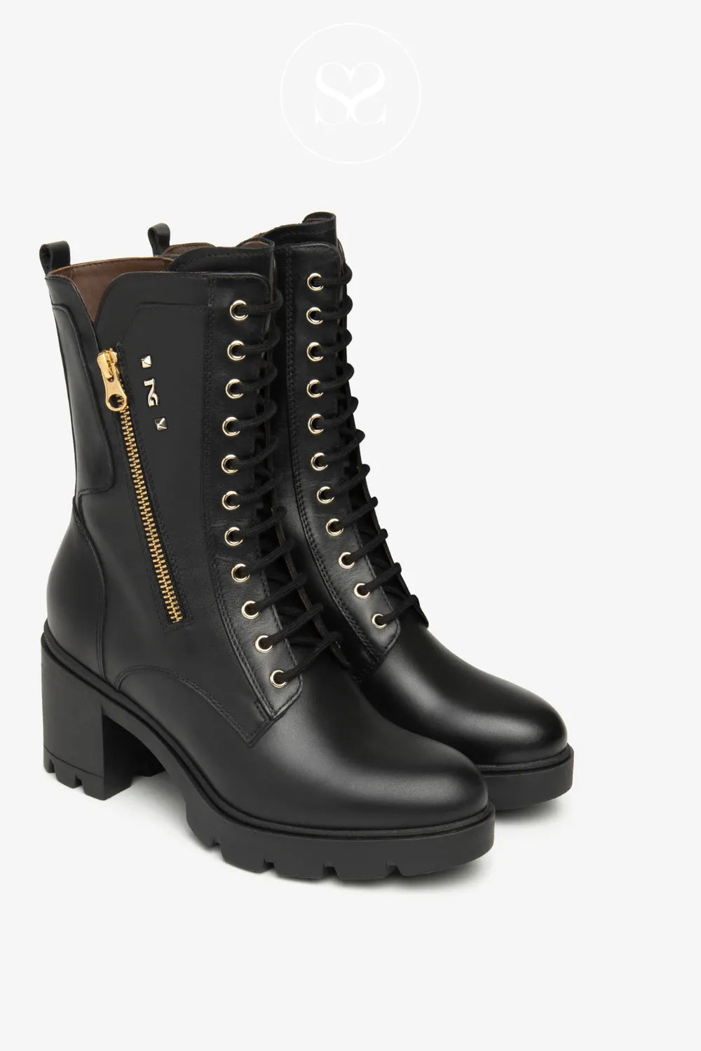 NERO GIARDINI BLACK HEELED BOOTS FOR WOMEN