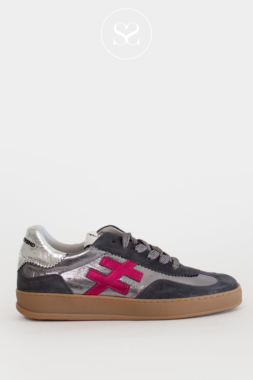 Another Trend Grey, Silver & Pink Trainers - A032-80 Iconic II in Ireland