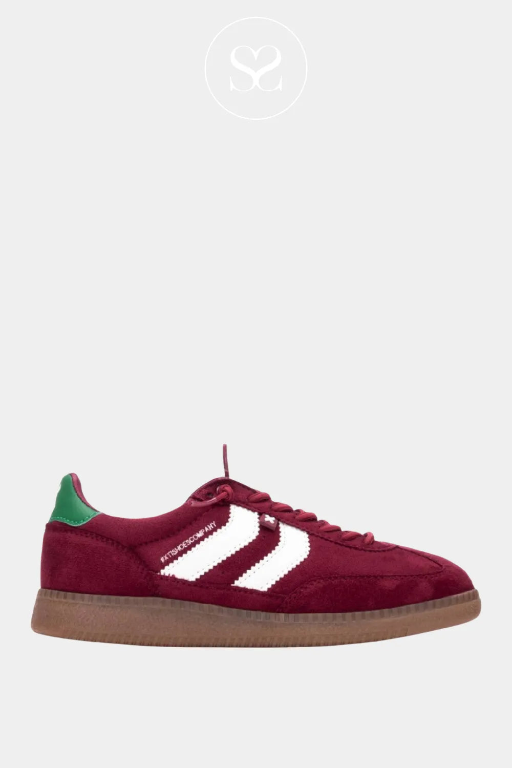 XTI BURGUNDY, WHITE AND GREEN PULL ON TRAINERS 144170