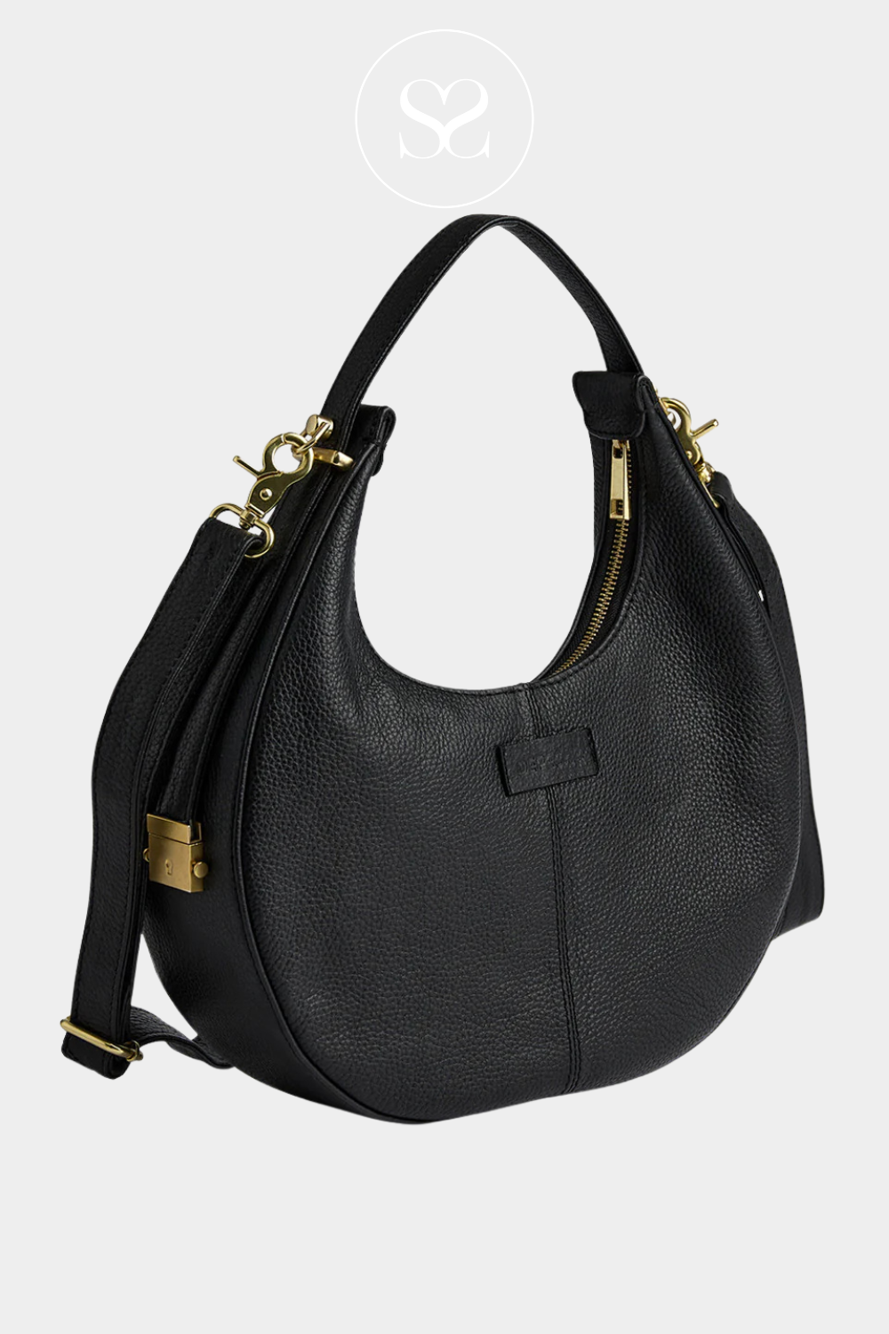 DEPECHE BLACK LEATHER SHOULDER/CROSSBODY BAG 16632