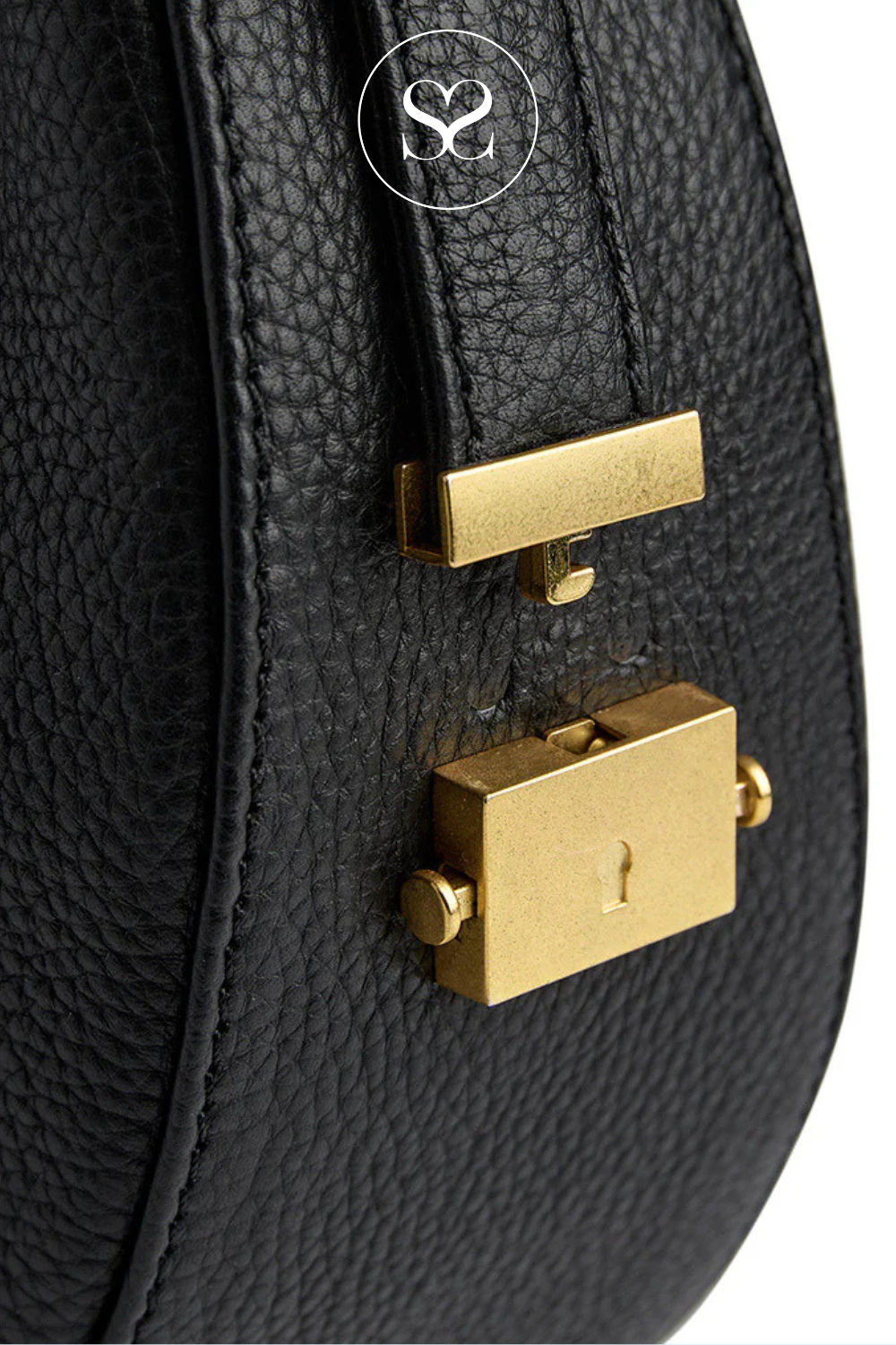 DEPECHE BLACK LEATHER SHOULDER/CROSSBODY BAG 16632