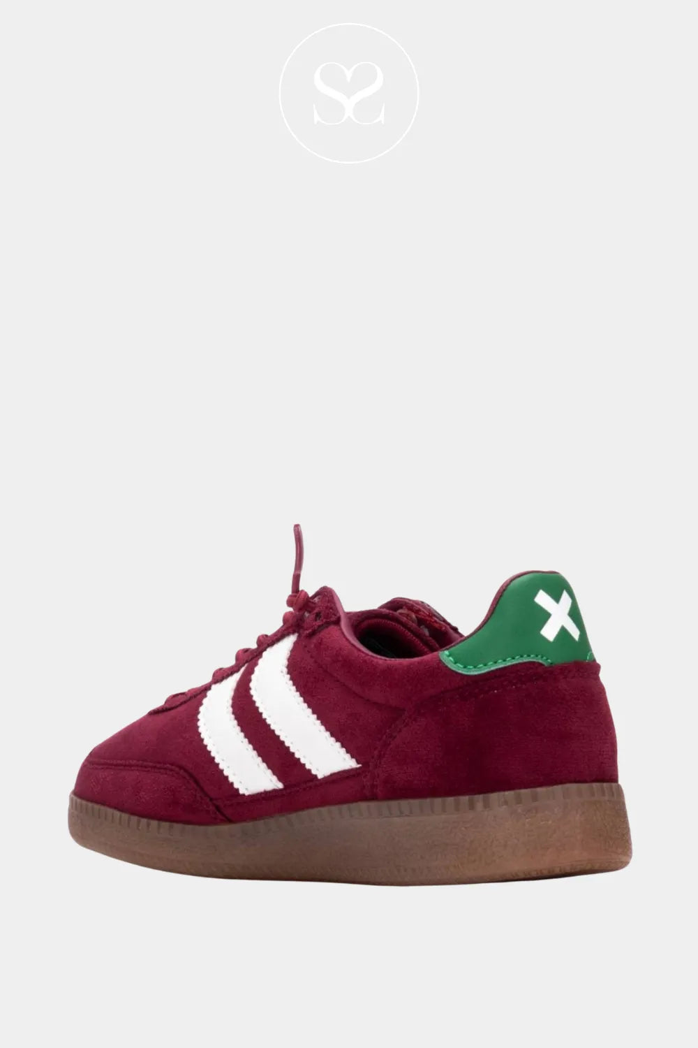 XTI BURGUNDY, WHITE AND GREEN PULL ON TRAINERS 144170