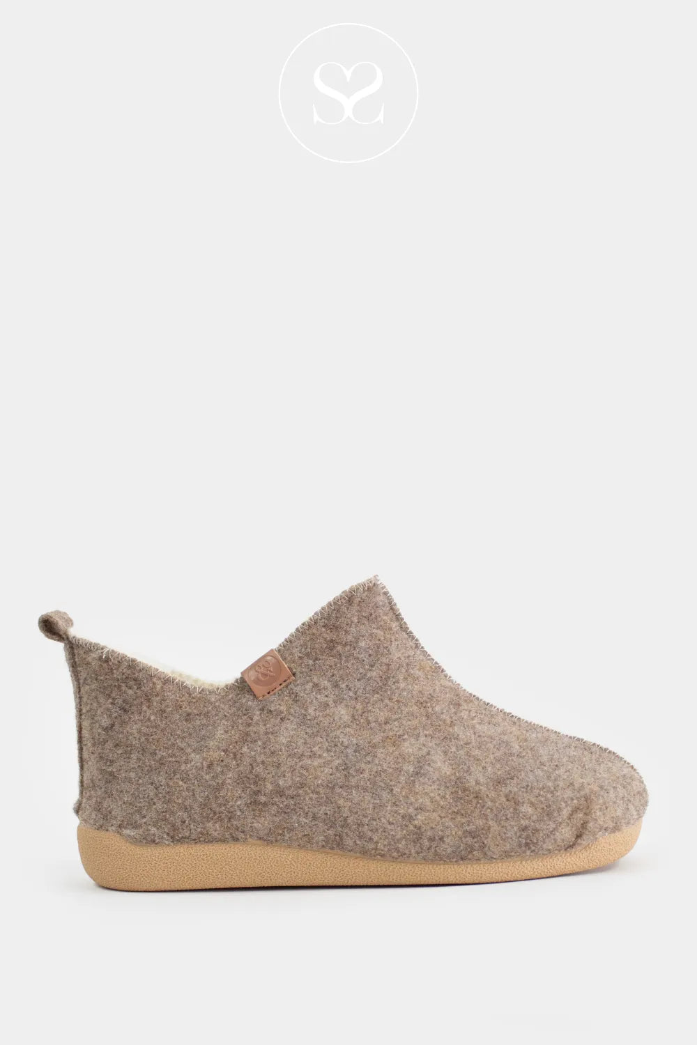 ANOTHER STEP TAUPE FAUX FUR BOOTIE STYLE SLIPPERS 55066014