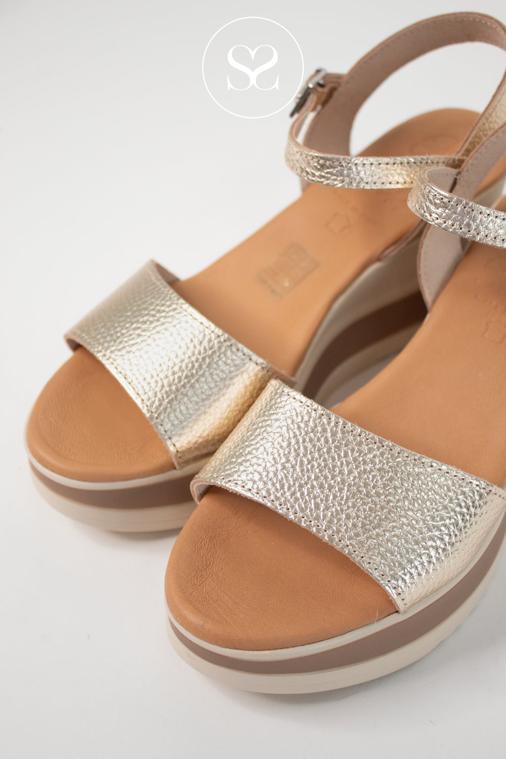 Oh My Sandals Gold Wedge Sandals 5982