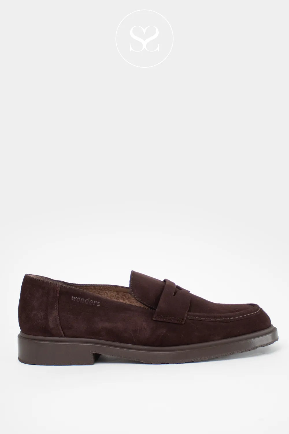 WONDERS CHOCOLATE BROWN SUEDE CHUNKY LOAFERS B-9104/B-9140