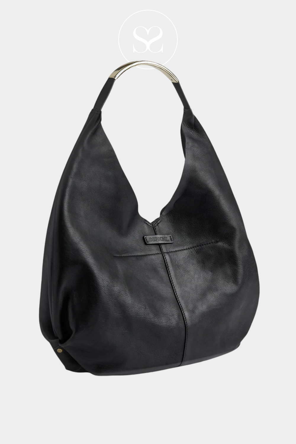 DEPECHE BLACK LEATHER SHOPPER BAG 16620