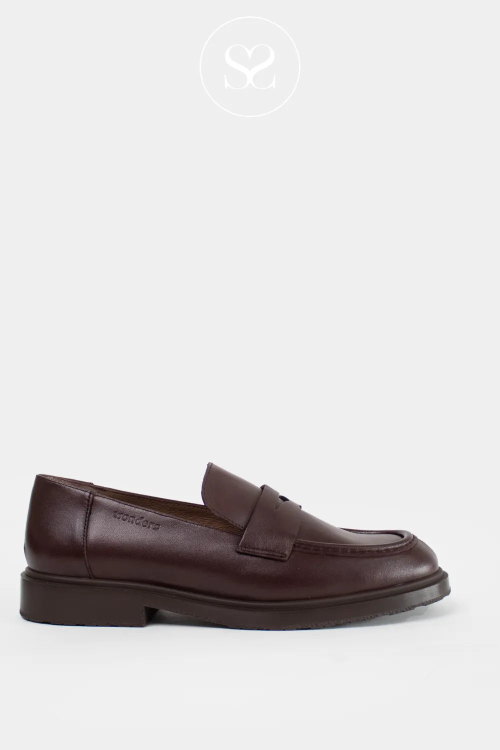 WONDERS BROWN LEATHER CHUNKY LOAFERS B-9104/B-9140