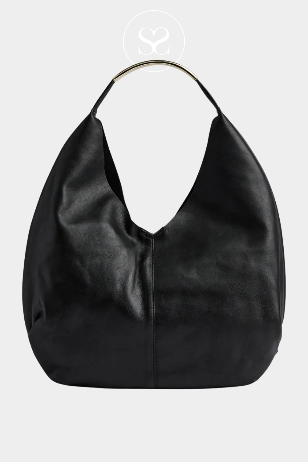 DEPECHE BLACK LEATHER SHOPPER BAG 16620