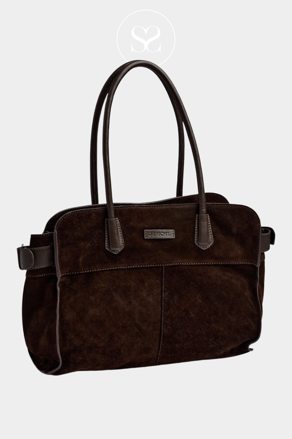 Depeche Chocolate Brown Suede Shopper / Tote Bag - 16640
