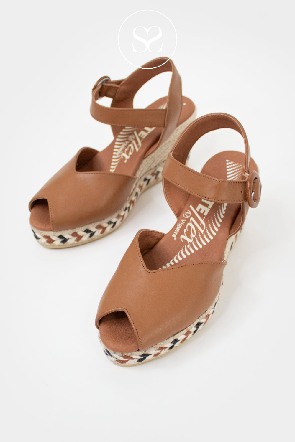 Viguera Tan Platform Wedge Sandals 2317