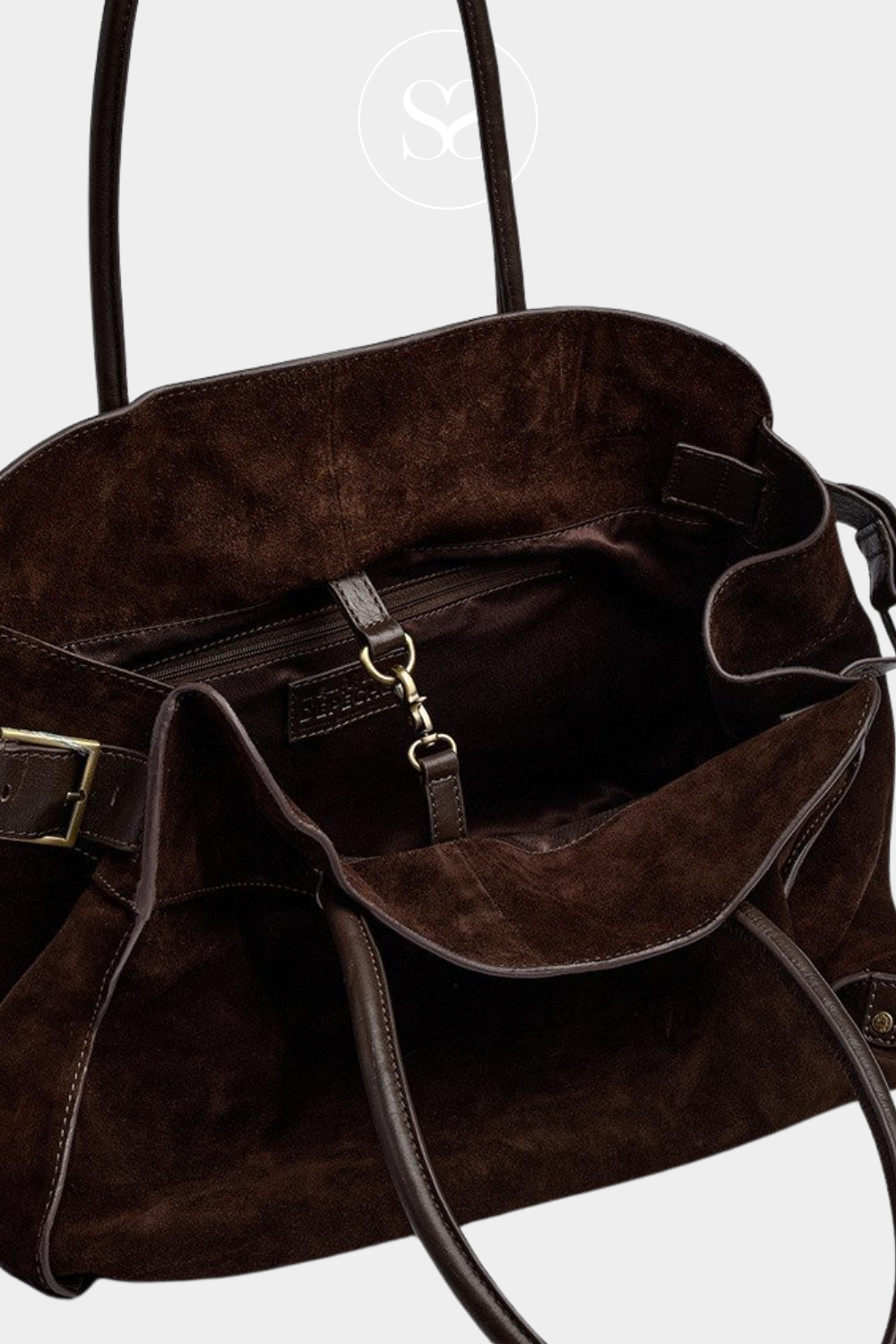 Depeche Chocolate Brown Suede Shopper / Tote Bag - 16640