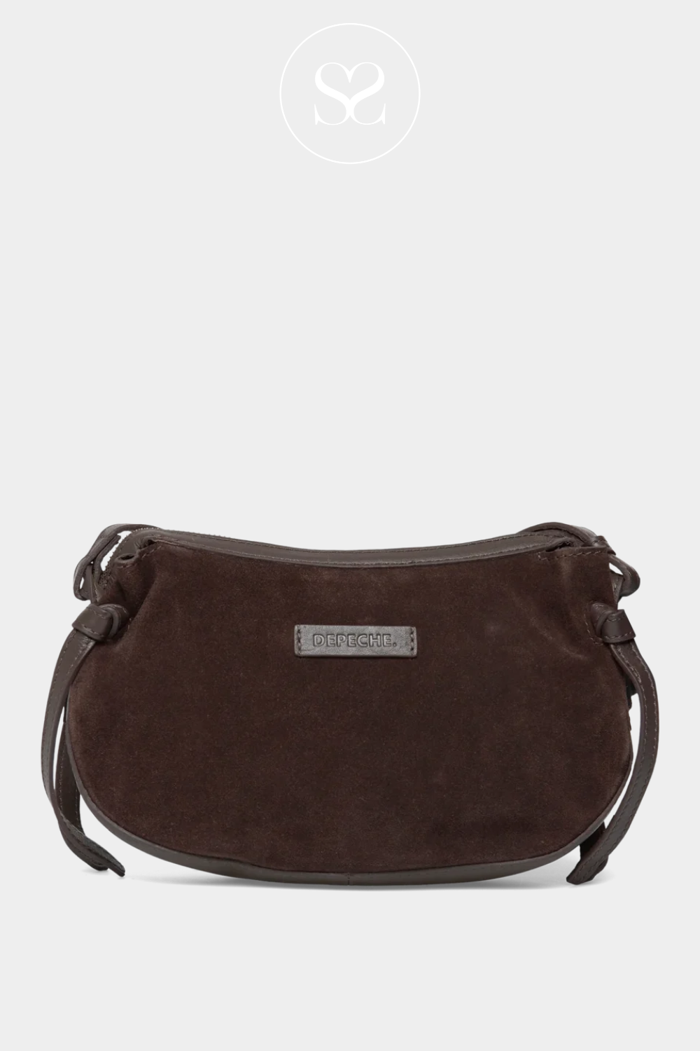 DEPECHE CHOCOLATE BROWN SUEDE CROSSBODY BAG - 16648