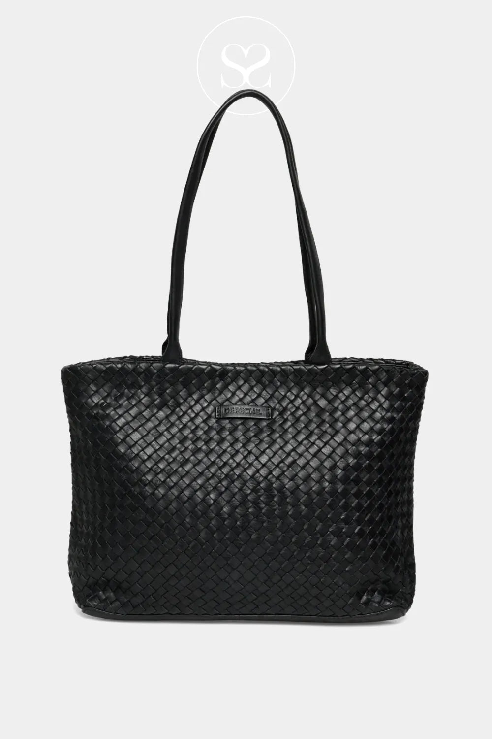 DEPECHE BLACK LEATHER SHOULDER BAG 16726