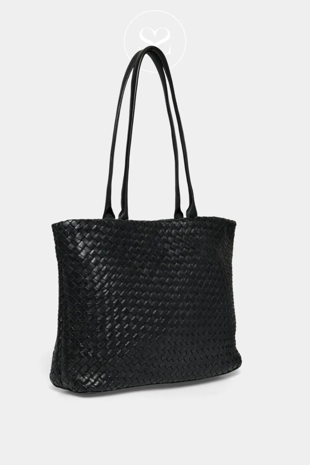DEPECHE BLACK LEATHER SHOULDER BAG 16726
