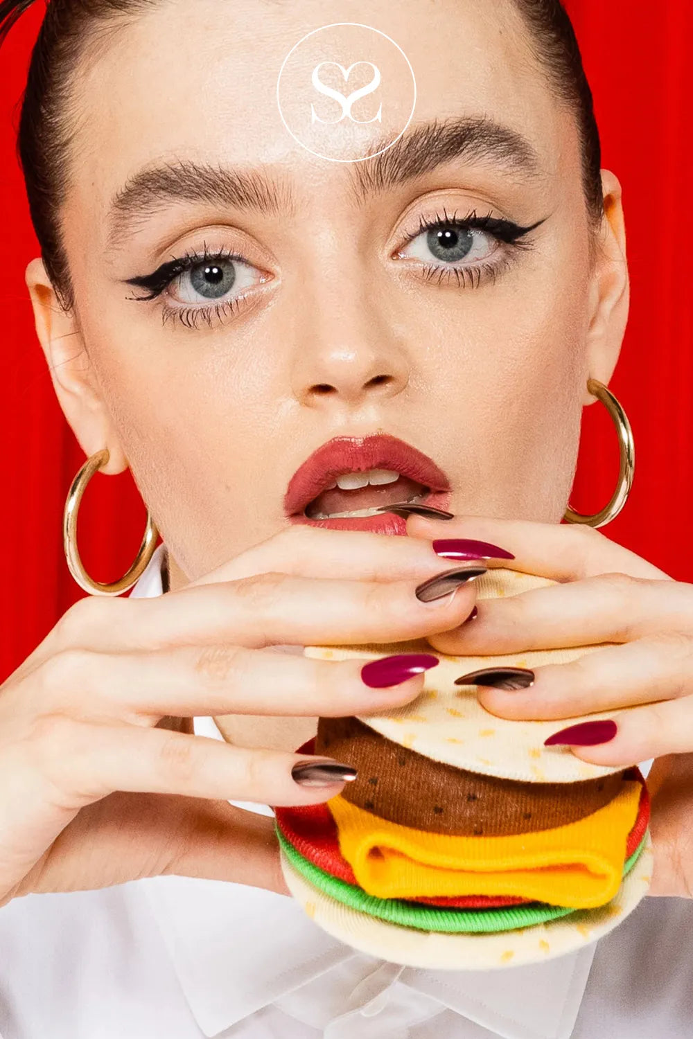 EAT MY SOCKS CHEESEBURGER SOCKS