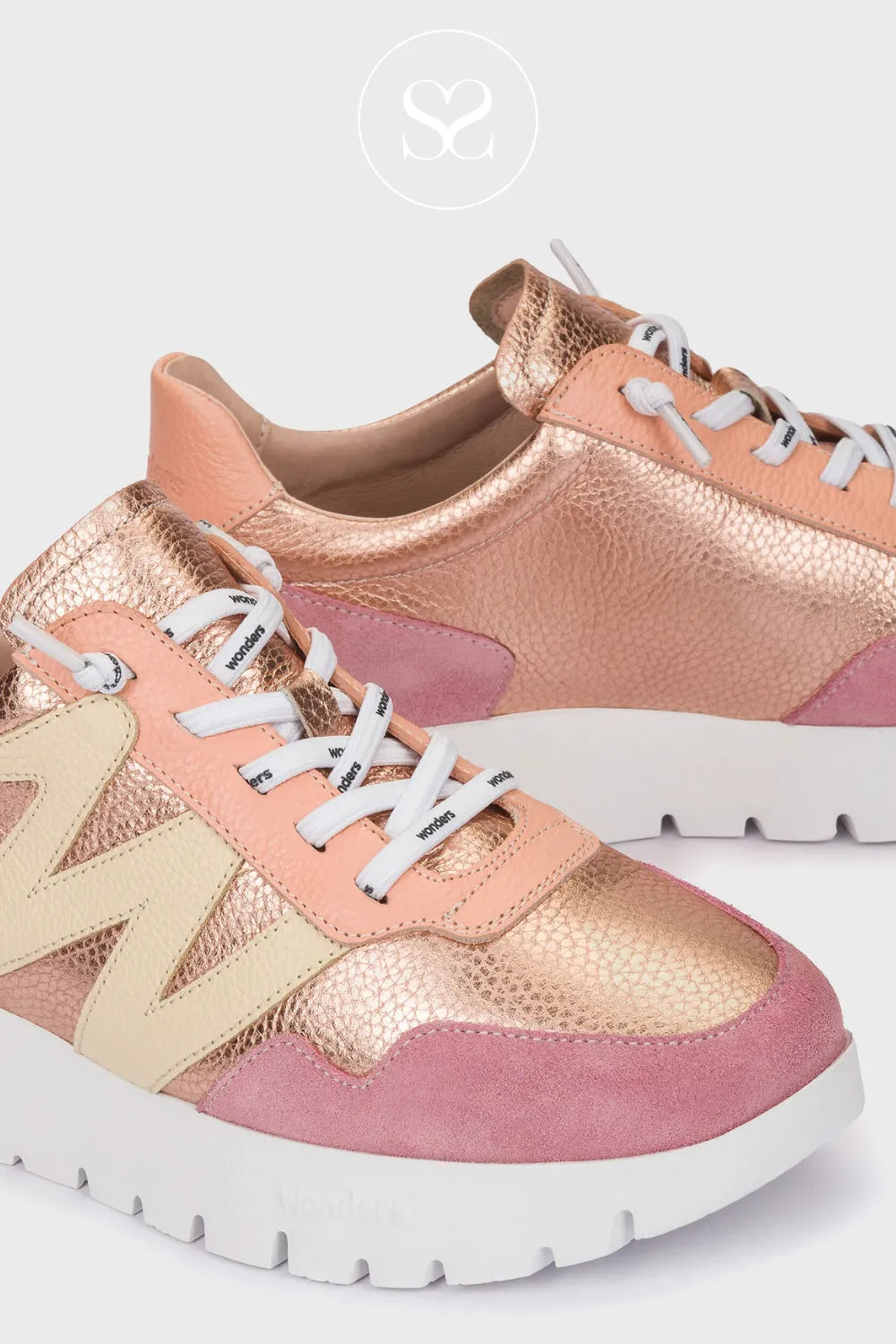 Wonders Pink Pull-On Wedge Trainers A-24101