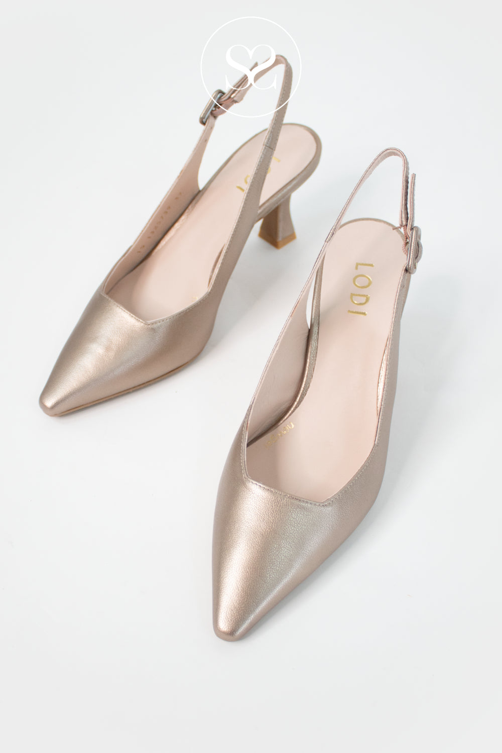LODI JUCO BRONZE SLINGBACK MID-HEEL COURT SHOES